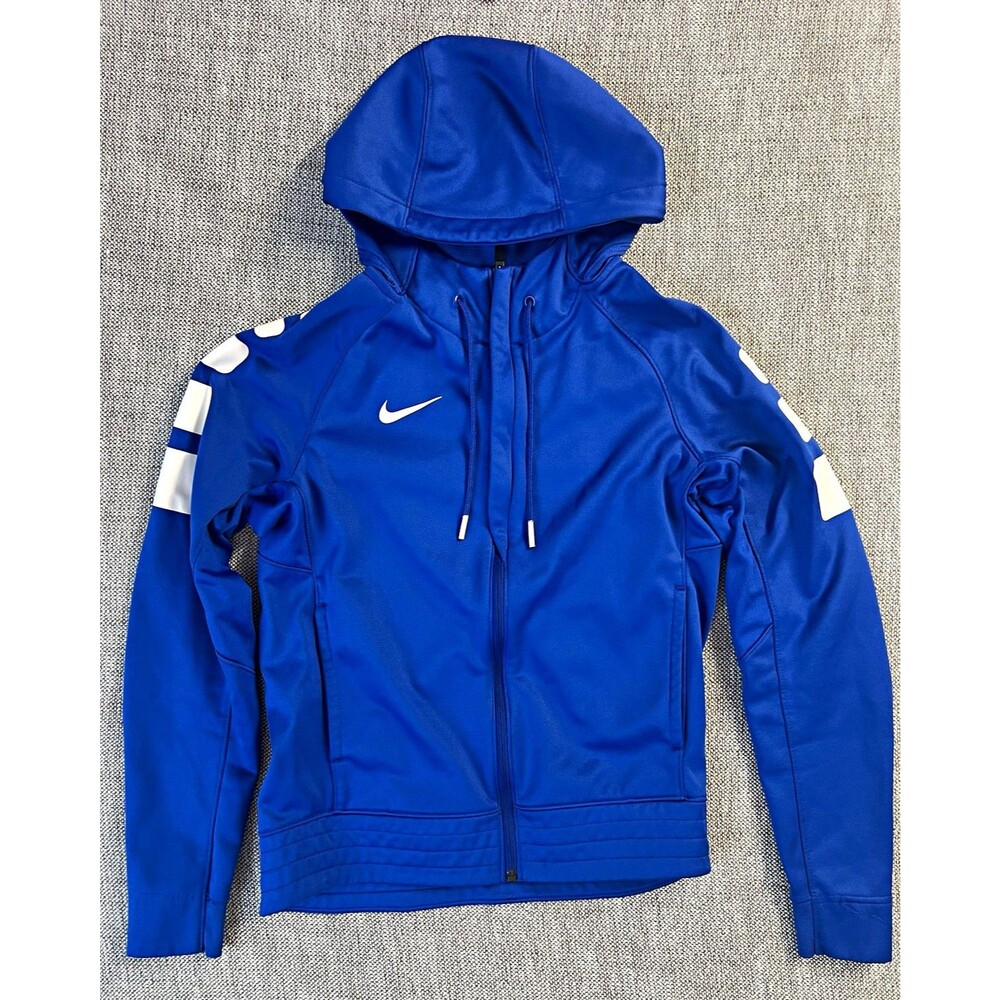 Nike Therma-FIT Men's Hooded Full Zip Track Jacket Blue/White Size S